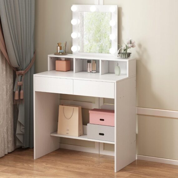 TOALETKA-DO-MAKIJAZU-WIZAZU-KOSMETYCZNA-Z-LUSTREM-LED-LOFT-NOWOCZESNA-80-CM-Kolor-mebla-bialy