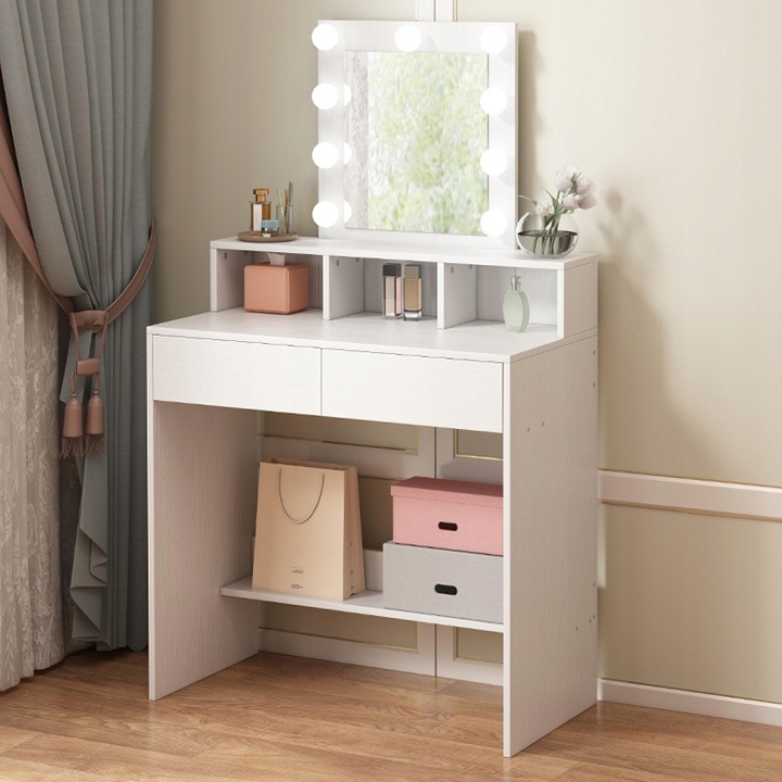 TOALETKA-DO-MAKIJAZU-WIZAZU-KOSMETYCZNA-Z-LUSTREM-LED-LOFT-NOWOCZESNA-80-CM-Kolor-mebla-bialy
