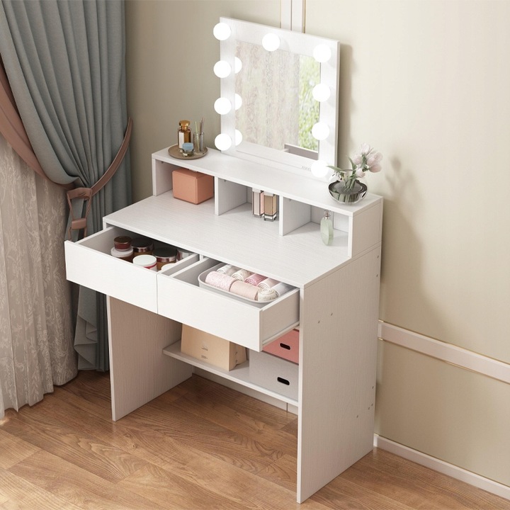 TOALETKA-DO-MAKIJAZU-WIZAZU-KOSMETYCZNA-Z-LUSTREM-LED-LOFT-NOWOCZESNA-80-CM-Marka-Rebiko