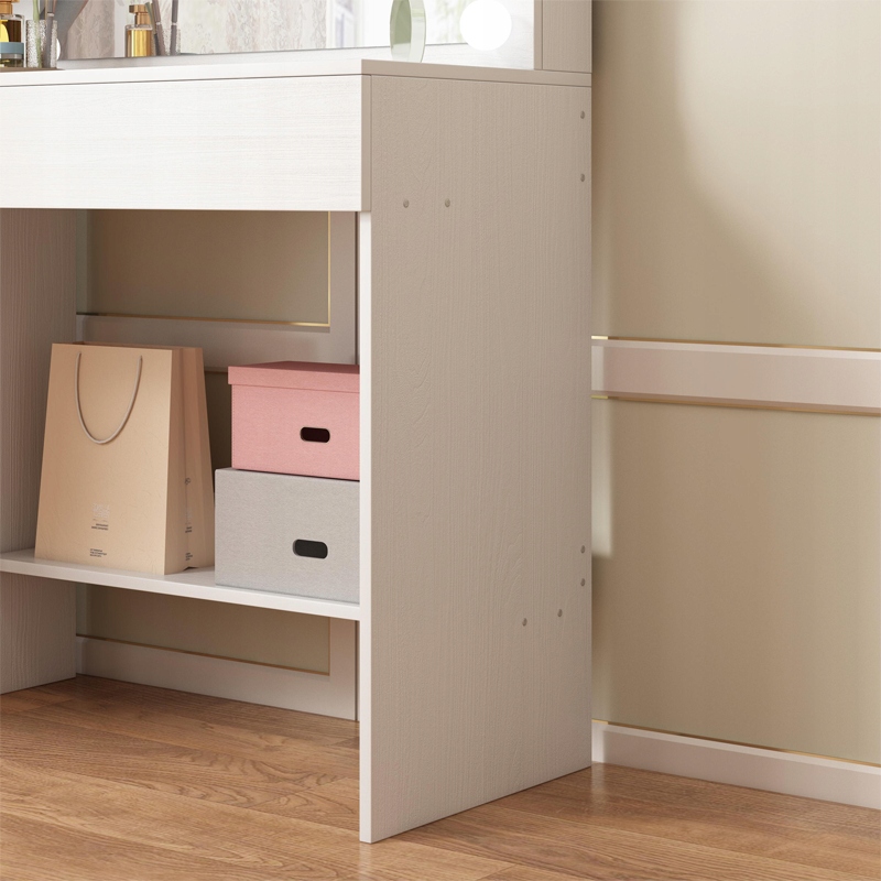 TOALETKA-KOSMETYCZNA-MAKIJAZU-WIZAZU-Z-LUSTREM-LED-NOWOCZESNA-GLAMOUR-LOFT-Kolor-mebla-bialy