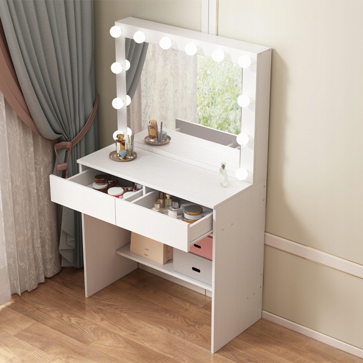 TOALETKA-KOSMETYCZNA-MAKIJAZU-WIZAZU-Z-LUSTREM-LED-NOWOCZESNA-LOFT-GLAMOUR-Wysokosc-mebla-140-cm