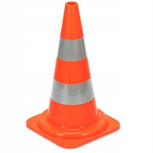 Dopravný kužeľ, reflexný výstražný stĺpik, mäkký, ťažký PVC, 50 cm