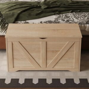 Veľká drevená úložná truhlica, svetlo hnedá, lavica, podkrovie, 100 cm