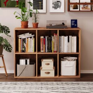 Otvorená knižnica, kubická komoda 3x2, priestranný loft na knihy, kancelária, rustikálny