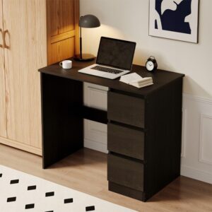 Moderný čierny počítačový stôl v štýle Loft so zásuvkami pre mládež