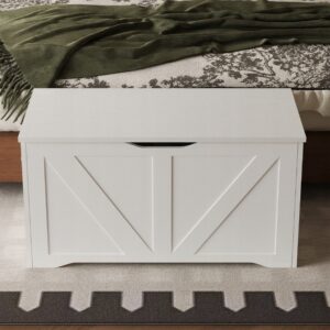 Veľká drevená úložná komoda, biela, loftová posteľná skrinka, 80 cm