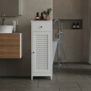 Kúpeľňová Skrinka Stĺpik Biela 87 cm – Loft so Zásuvkou a Policami
