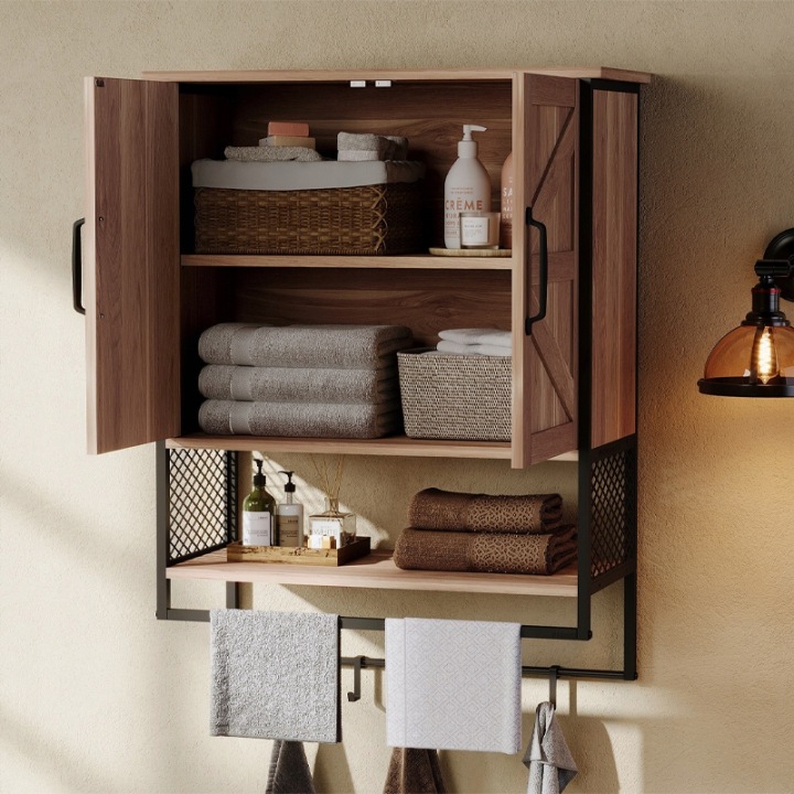 SZAFKA-LAZIENKOWA-WISZACA-LOFT-RUSTYKALNA-SCIENNA-Z-WIESZAKIEM-JASNY-BRAZ-Szerokosc-mebla-66-cm