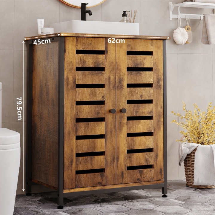 SZAFKA-POD-UMYWALKE-LAZIENKOWA-BRAZOWA-LOFT-STOJACA-RUSTYKALNA-POLKA-REGAL-Wysokosc-mebla-79-5-cm