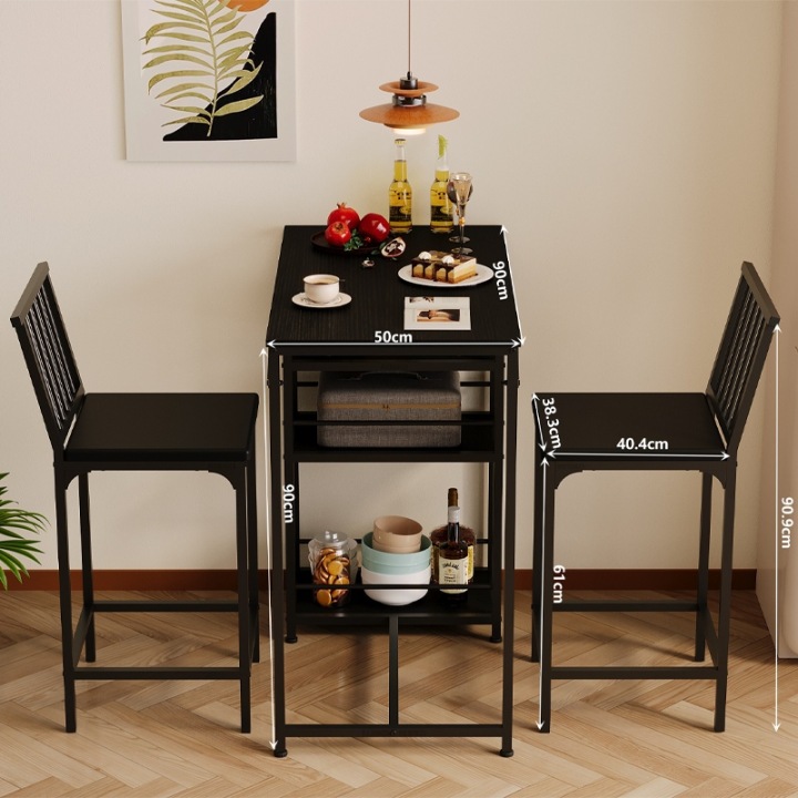 ZESTAW-STOL-I-KRZESLA-BAROWE-JADALNIANY-Z-2-STOLKAMI-CZARNY-LOFT-DO-KUCHNI-Szerokosc-stolu-90-cm